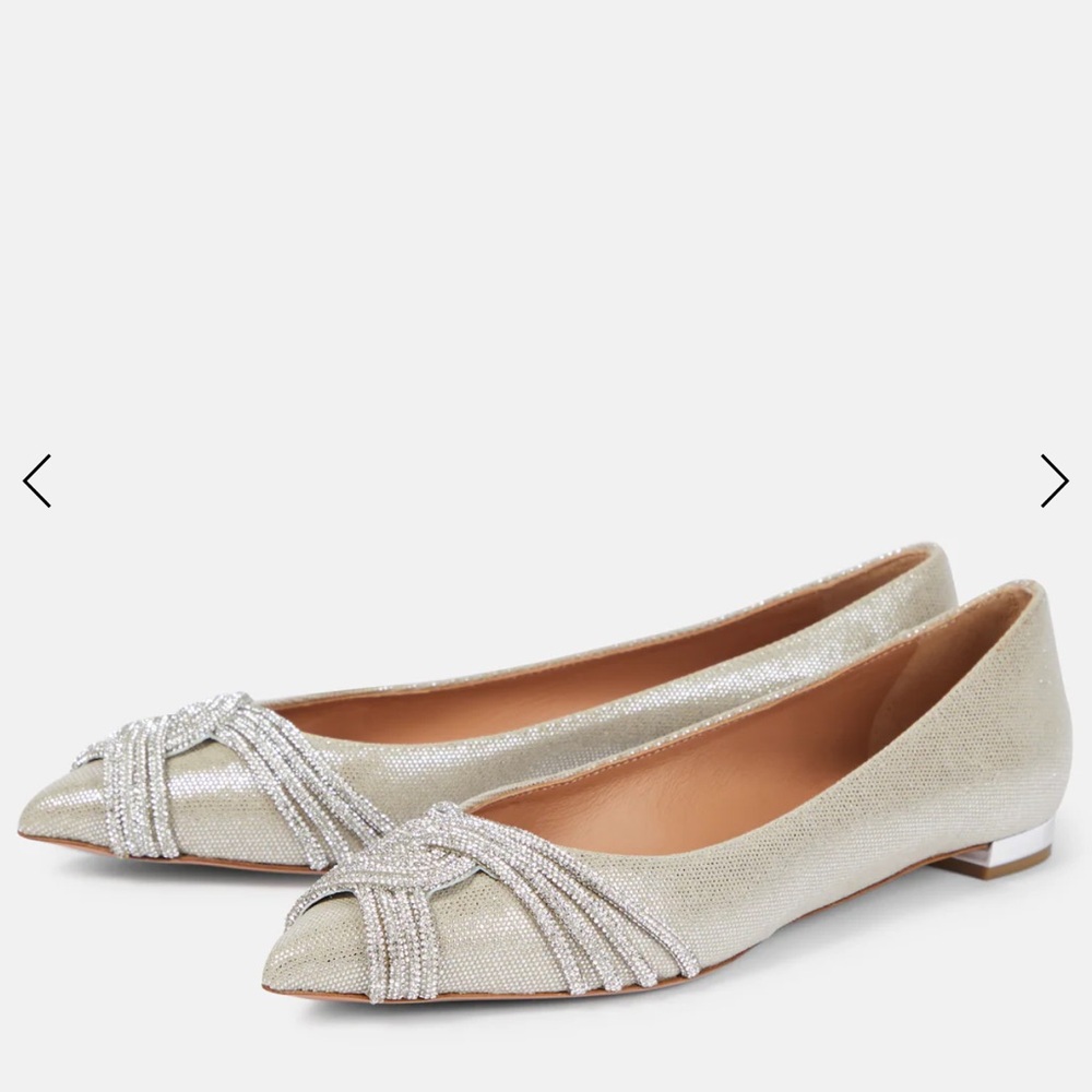 Aquazzura Gatsby flats silver